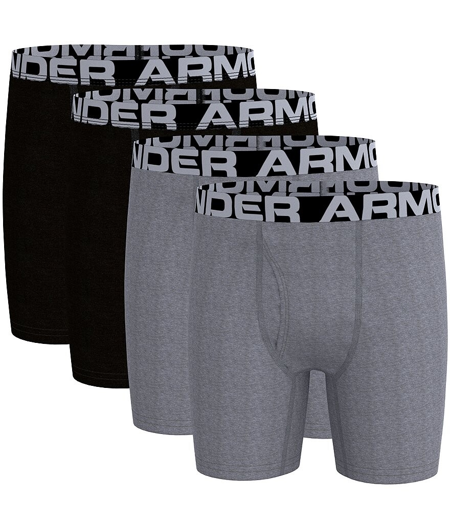 

Комплект боксеров с повторяющимся логотипом Under Armour Little/Big Boys 4–20, 4 шт., серый