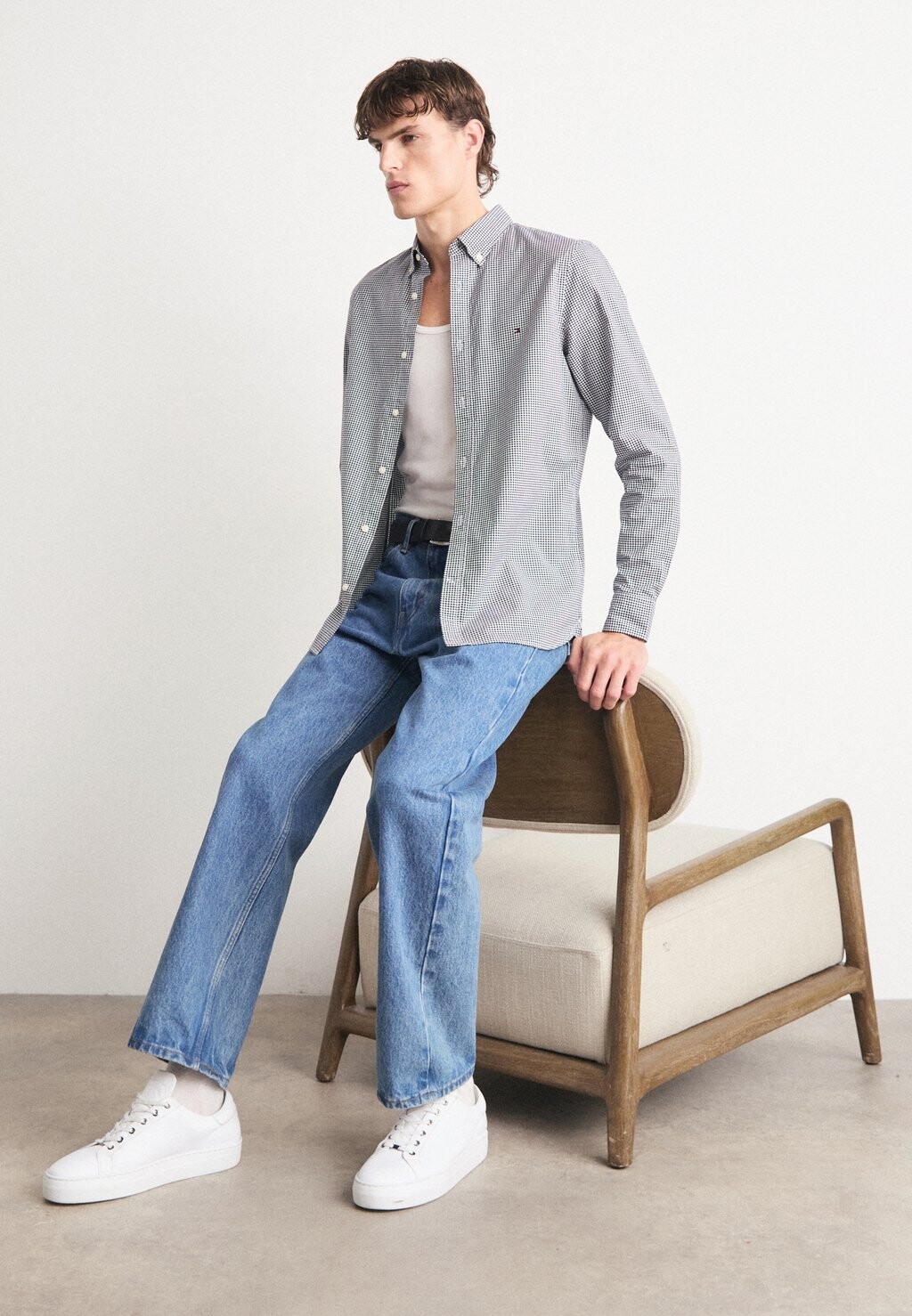 

Рубашка MICRO GINGHAM SHIRT Tommy Hilfiger, темно-синий