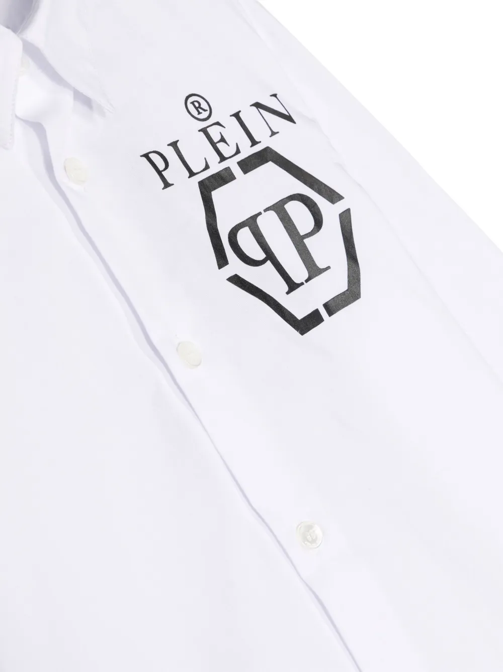 Рубашка с длинными рукавами и логотипом Philipp Plein Junior, белый — фото 3