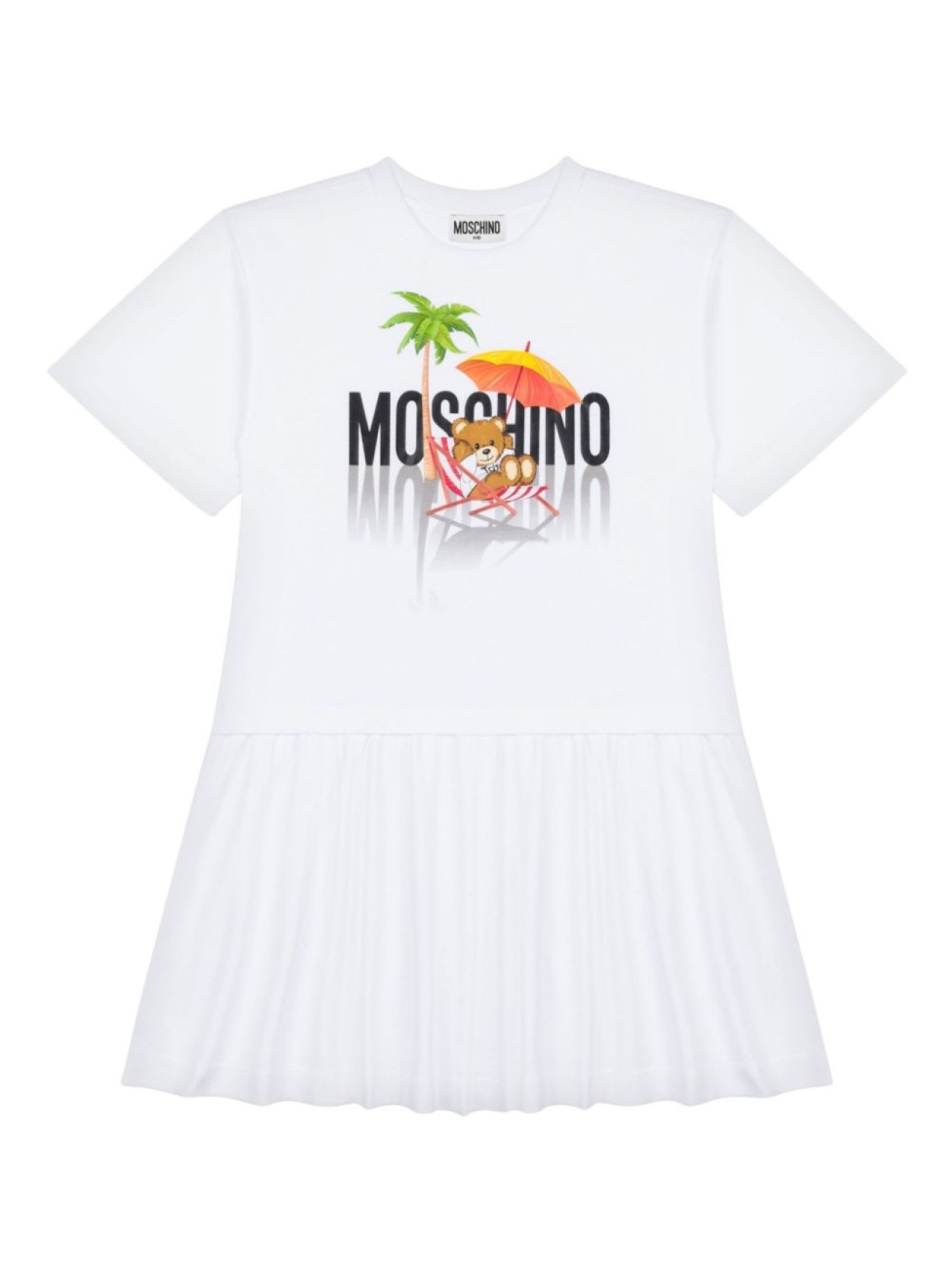 

Moschino Kids платье с принтом Teddy Bear, белый