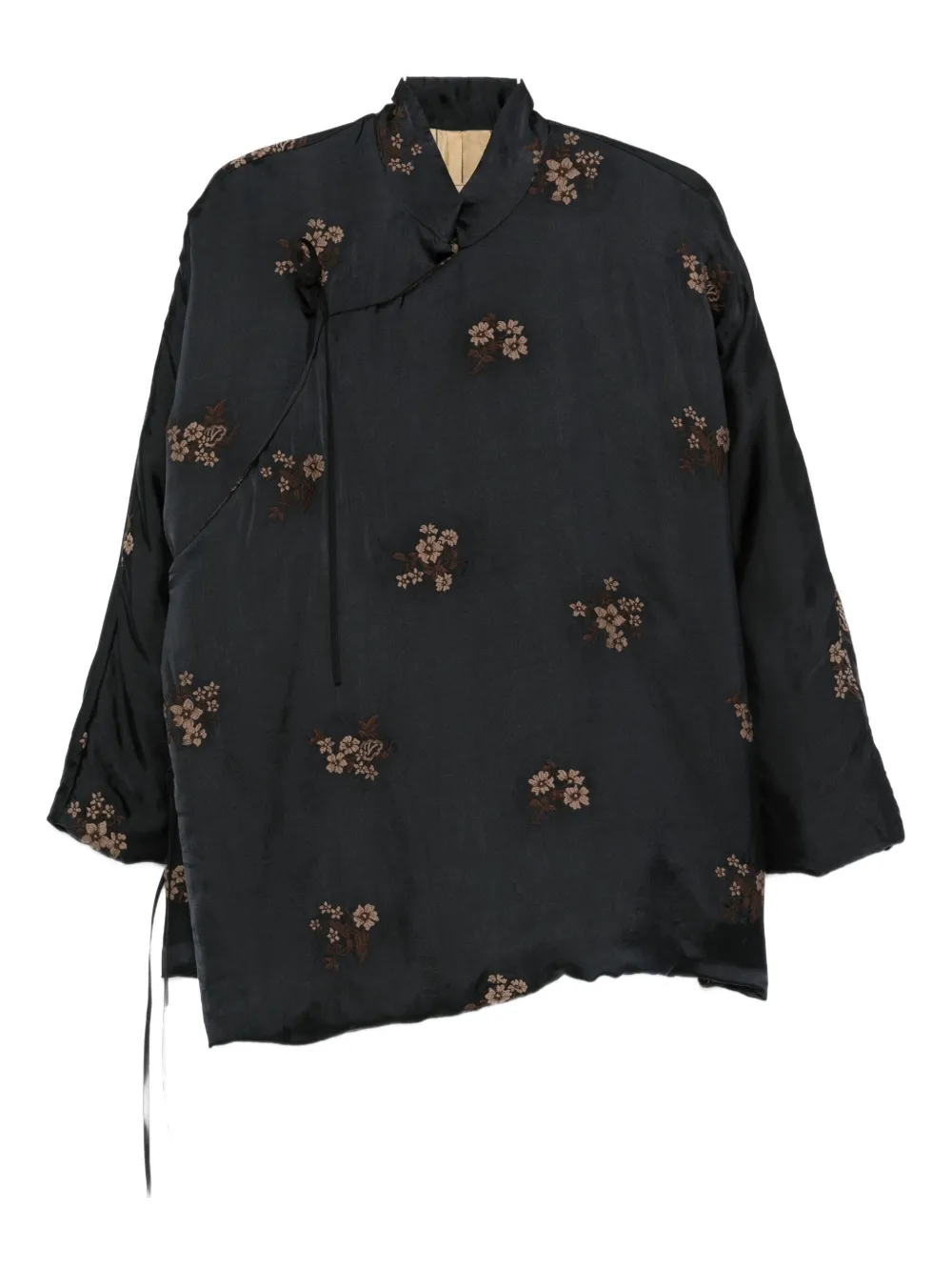 

Удлиненная куртка с цветочным узором Uma Wang, черный