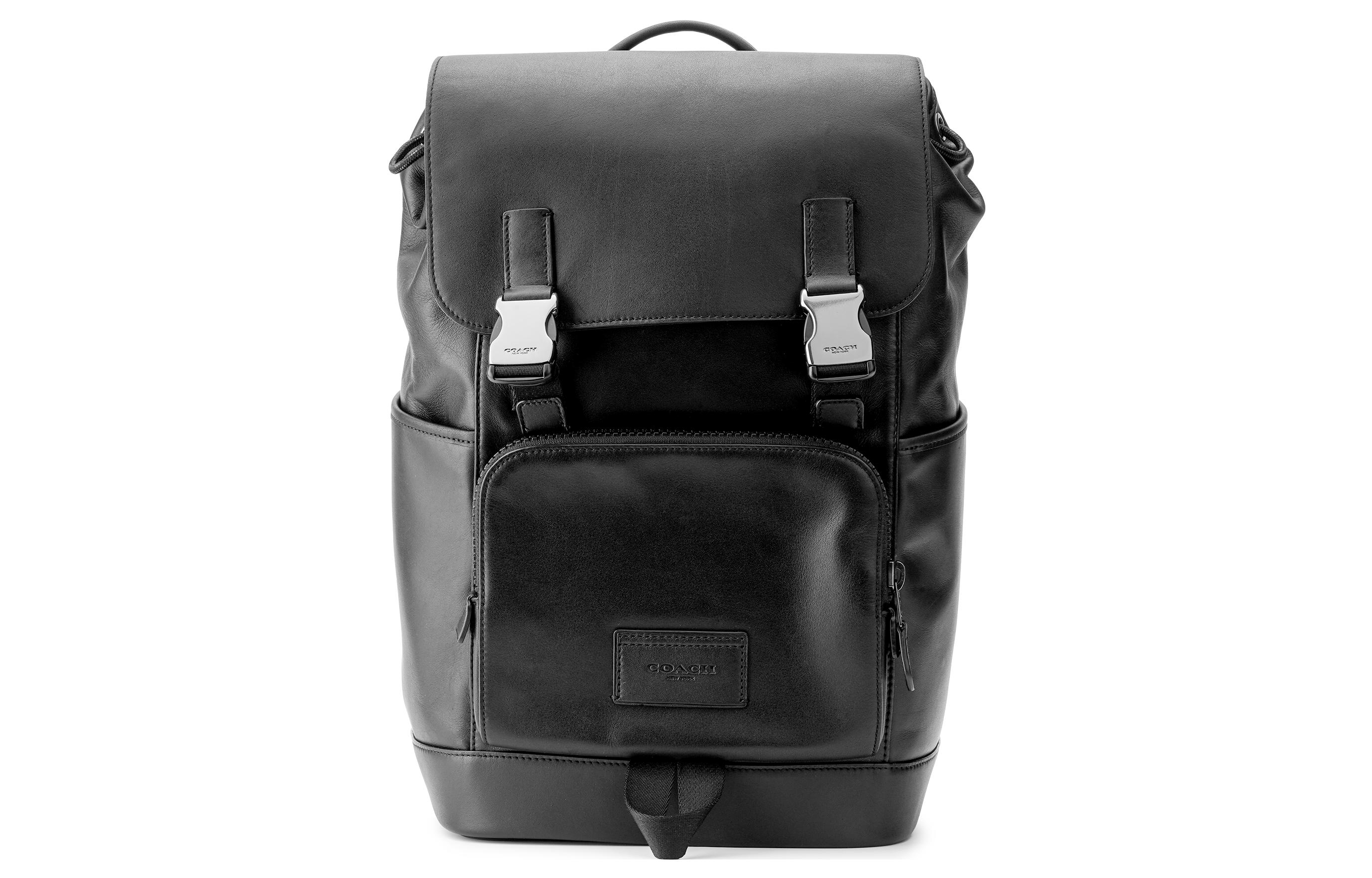 

Кожаный рюкзак большой мужской черный COACH
