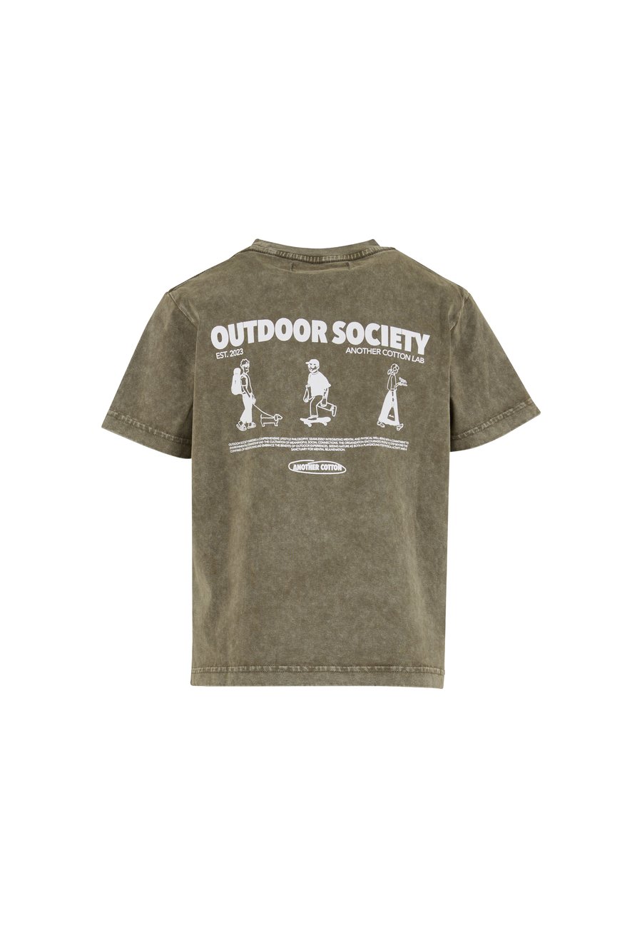Футболка Another Cotton Lab OUTDOOR SOCIETY OVERSIZED WASHED, Green — фото 2