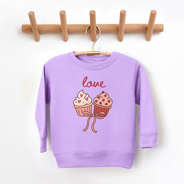 Свитшот Love cursive cupcakes coquette с принтом для малышей The Juniper Shop, White — фото 3
