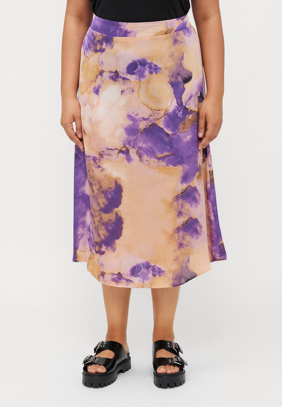 

Юбка ONLY Carmakoma CARDORIA CALF SKIRT, Toasted Coconut/Purple/Sand