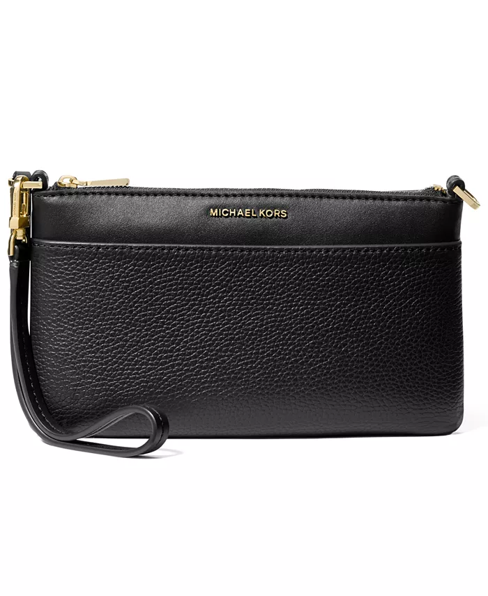 

Сумка Jet Set Leather Top Zip Convertible Wristlet Michael Kors, черный