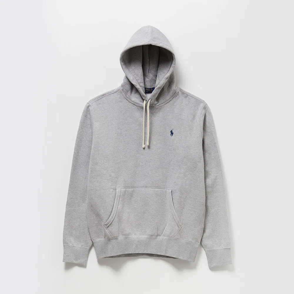 Мужское флисовое худи серого цвета от Polo Ralph Lauren
