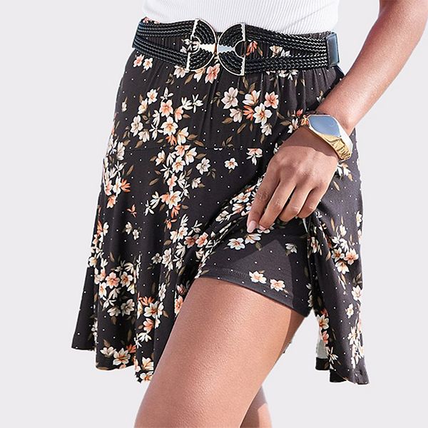 

Женский расклешенный юбка-шорты Lascana, Navy And Coral