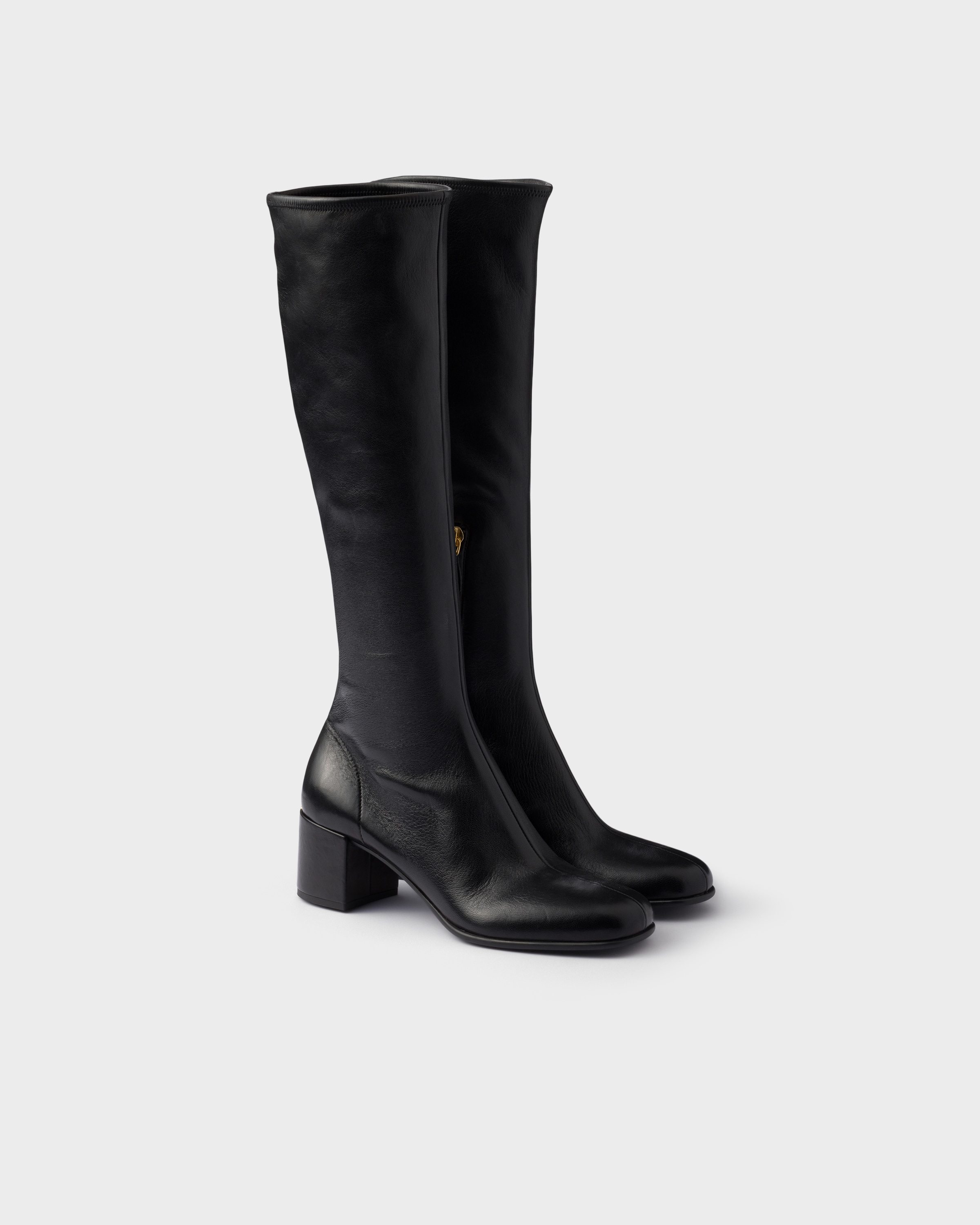 Ботинки из эластичной наппы Prada, черный