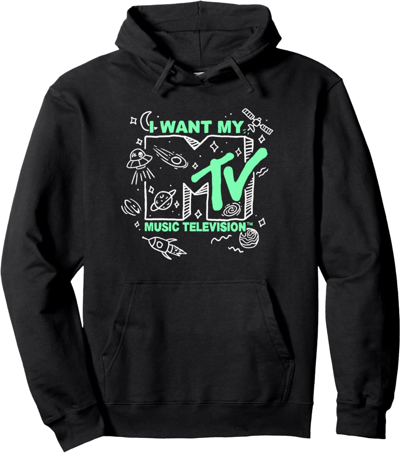 

Худи с логотипом инопланетного персонажа MTV I Want My Music Television, черная, Черный, Худи с логотипом инопланетного персонажа MTV I Want My Music Television, черная