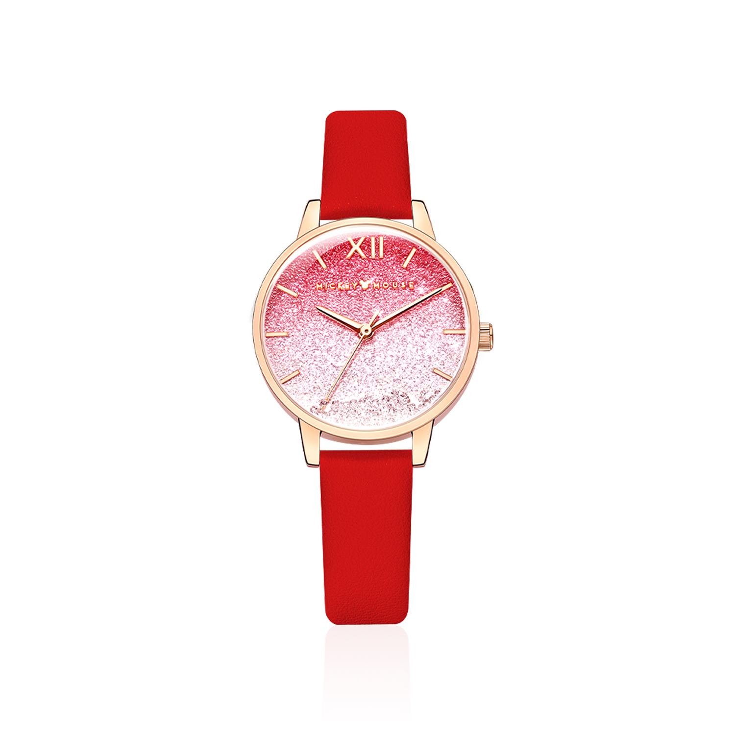 

Disney Часы с кварцевым механизмом женские часы красный циферблат