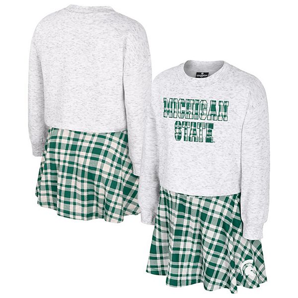 Детский комплект юбка и топ Michigan State Spartans Marceline в клетку, белый Colosseum — фото 2