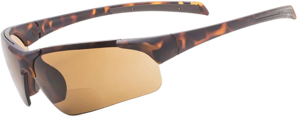 

Спортивные полуободковые бифокальные солнцезащитные очки Eyekepper TR90 из небьющегося материала, подходят для бейсбола, бега, рыбалки, вождения, гольфа, софтбола и пешего туризма, Matte Tortoise Frame/Brown Lens