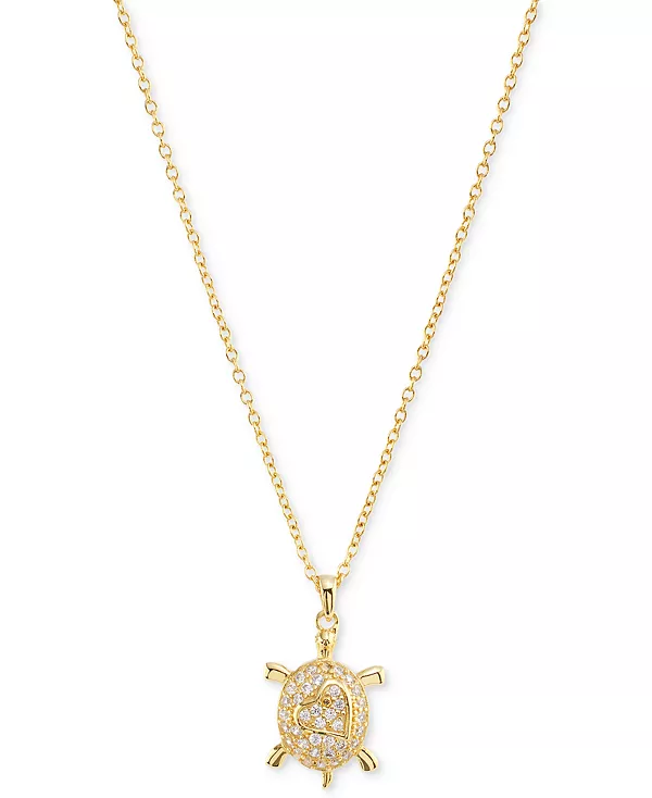 

Ожерелье с подвеской в виде черепахи из кубического циркония (3/8 карата) из 14-каратного золота на стерлинговом серебре Macy'S, gold