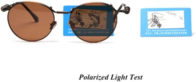 

Поляризованные круглые солнцезащитные очки для женщин в стиле панк, весенний винтаж, солнцезащитные очки для мужчин, очки с защитой от УФ-излучения UV400 VFDHN, C40