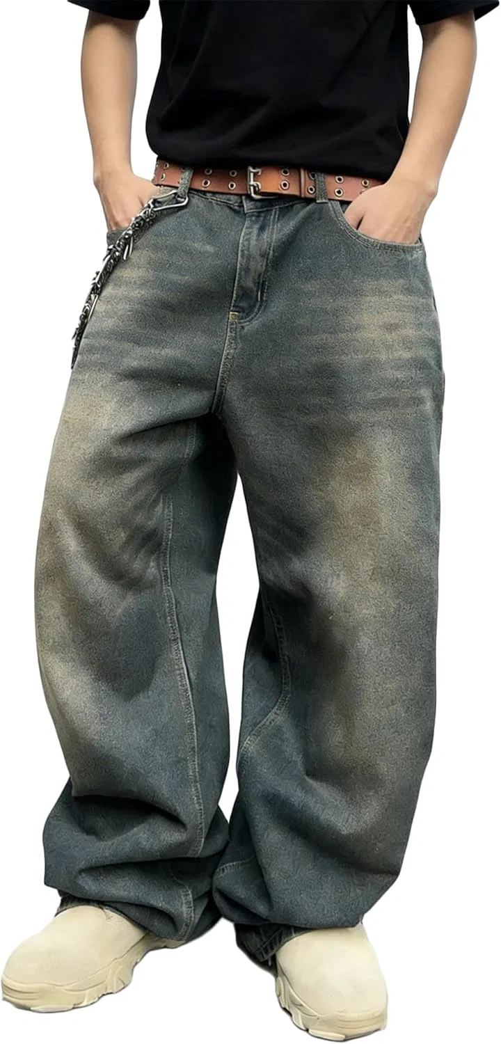 Джинсы свободные Vintage Washed, Retro Blue