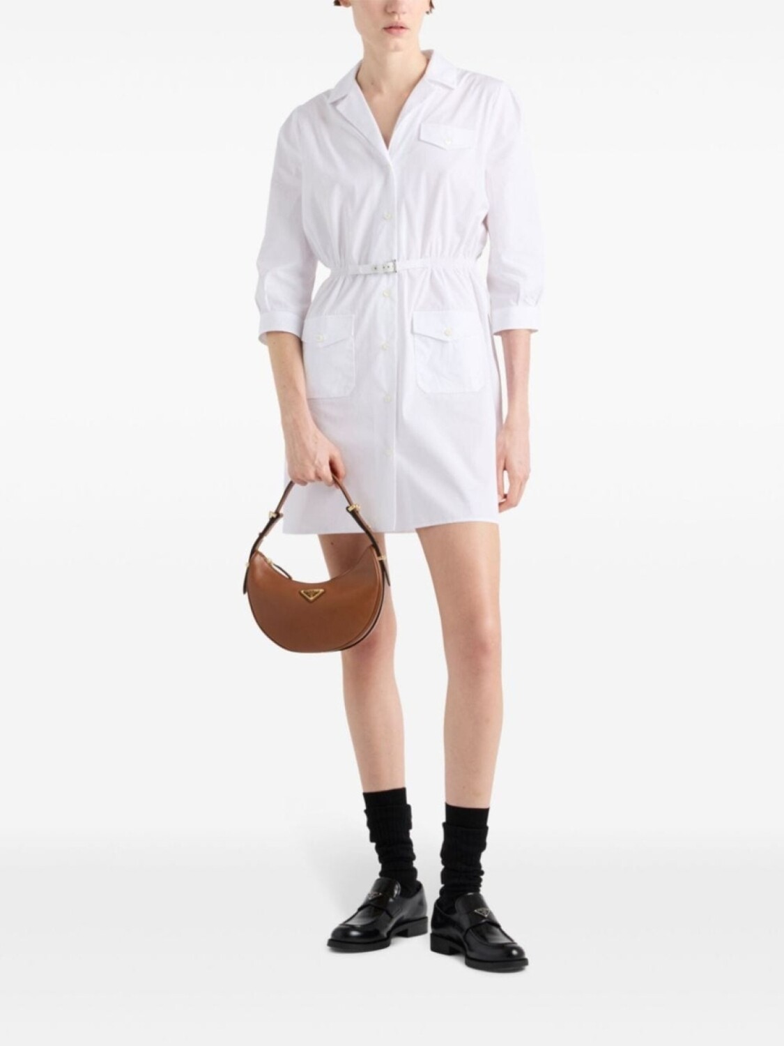 Платье Prada из поплина, белый