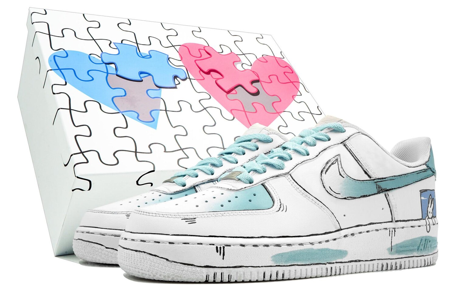 

Кроссовки Nike Air Force 1 Skateboarding Shoes Unisex Low-top Blue, белый