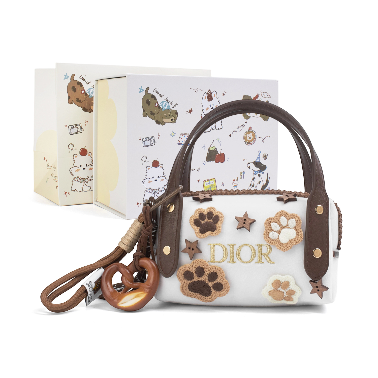 

Маленький цветок, Cute Claw Star минимализм, премиум, винтаж, мягкий городской шик Regular, велюр, косметичка DIOR