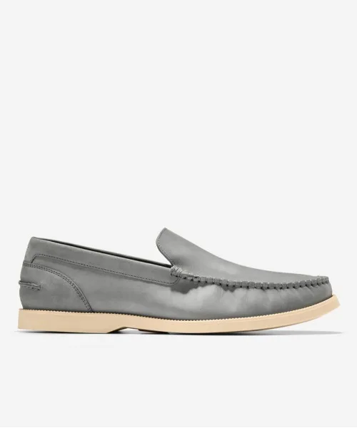 Мужские лоферы из нубука COLE HAAN Hampton серые — фото 4