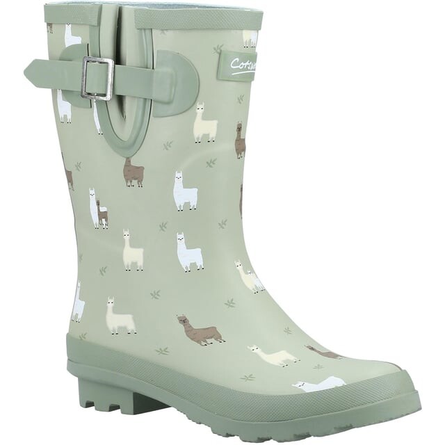 Женские резиновые сапоги до середины икры из альпаки Farmyard Cotswold, зеленый