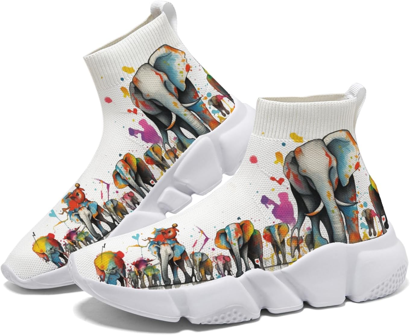 

Мужские теннисные кроссовки противоскользящие для бега, повседневной ходьбы и джоггинга, женские слипоны-носки с рисунком животных Hetios, Animal_05