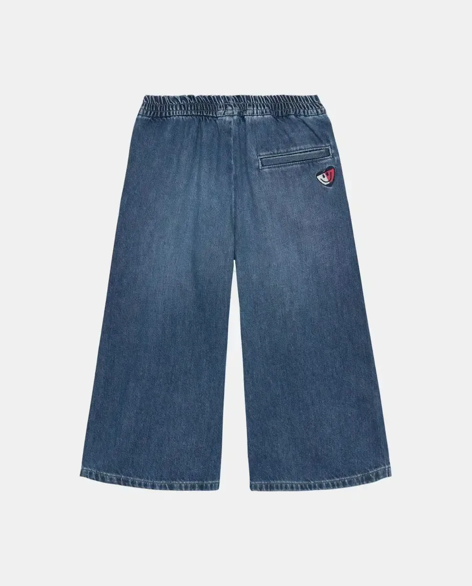 Детские джинсы для девочки с силуэтом кюлота Tommy Hilfiger, синий — фото 2