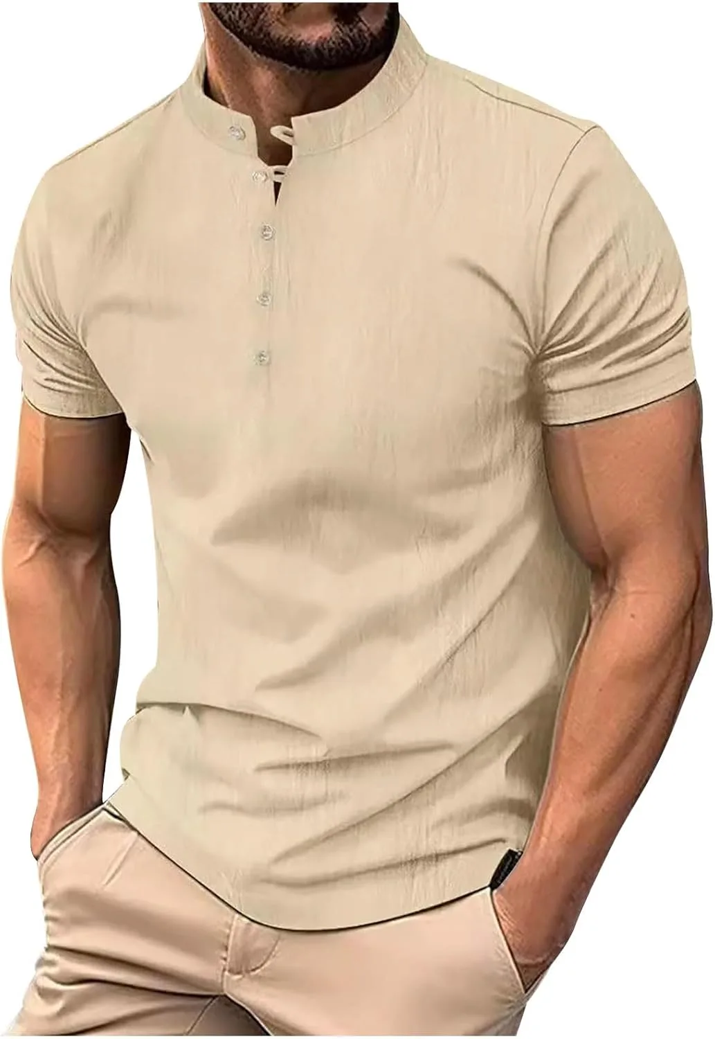 

Мужская футболка хенли Muscle Fit Slim Longline