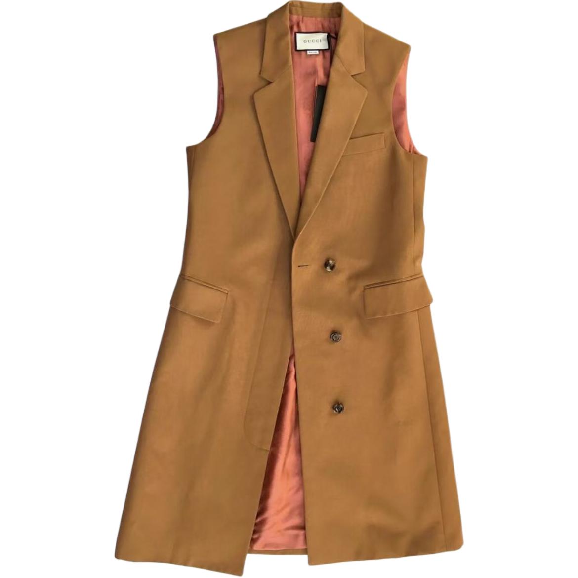 GUCCI Женская жилетка светло-коричневая, Light Brown — фото 3