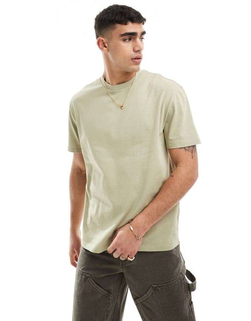 

ASOS DESIGN – зеленая плотная футболка свободного кроя