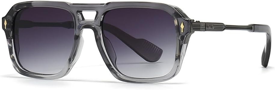 

Модные солнцезащитные очки в стиле ретро с заклепками, мужские панк-очки с градиентным переходом цвета, винтажные прямоугольные женские солнцезащитные очки, модные очки с защитой от УФ-излучения UV400 KTUCN, Grey Gradient