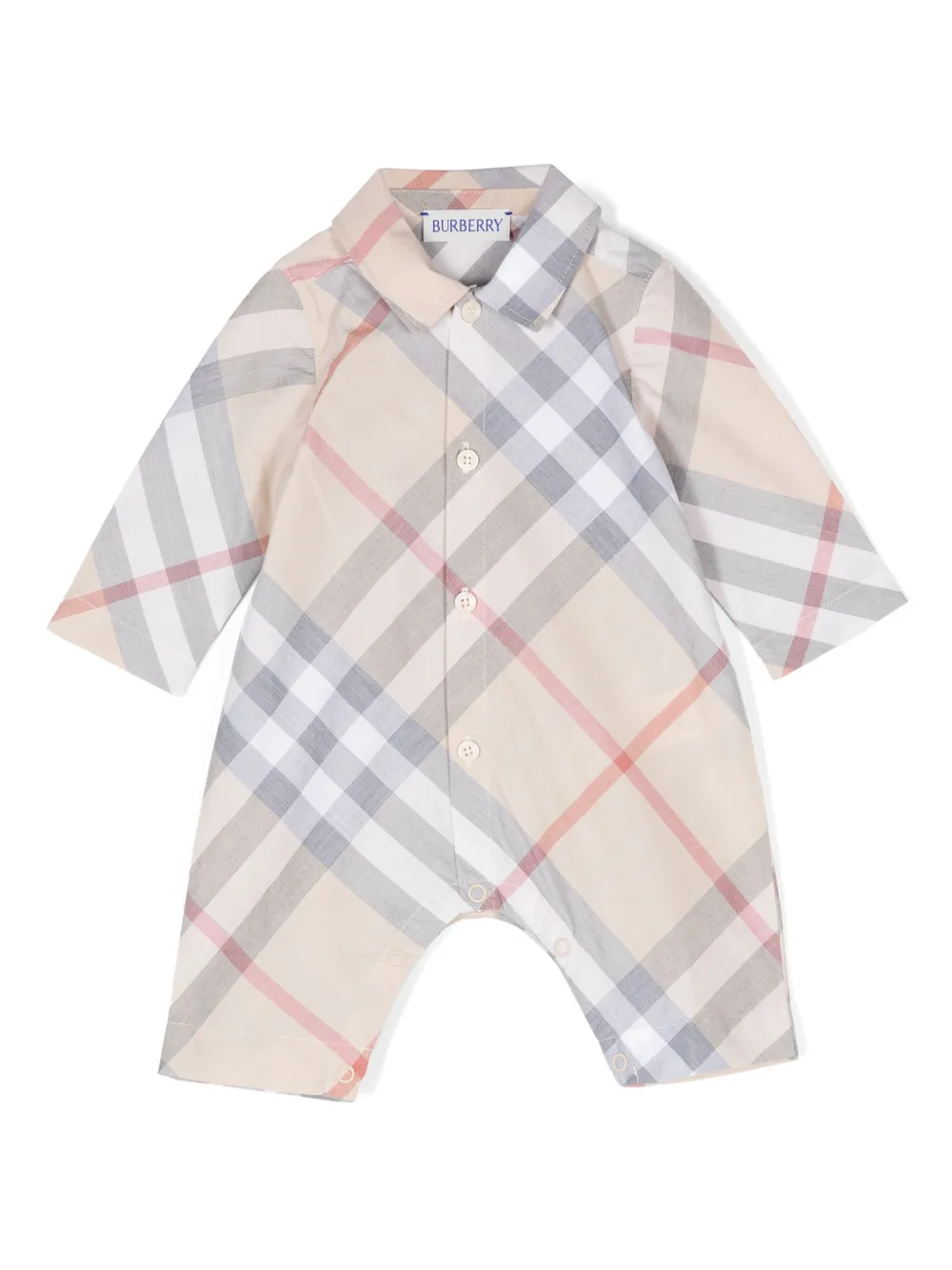 

Ромпер в клетку BURBERRY KIDS, нейтральный