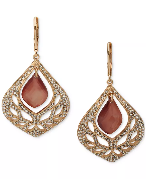 

Серьги-Подвески в виде открытых каменных веток Lonna & Lilly, wine