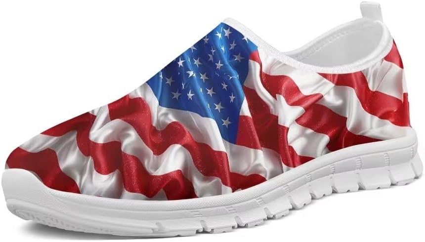 

Женские прогулочные кроссовки Forchrinse Bee, мужские слипоны, поддержка свода стопы, мягкие и комфортные лоферы, легкие, для путешествий, работы и спортзала, American Flag
