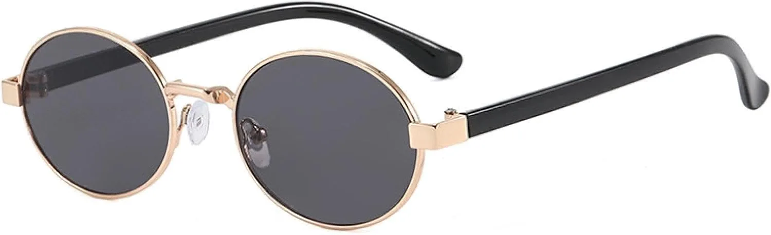 

Женские солнцезащитные очки в металлической оправе, маленькие овальные, в стиле панк, с защитой от УФ-излучения UV400, мужские очки для путешествий DSVIGF, 8067-c1