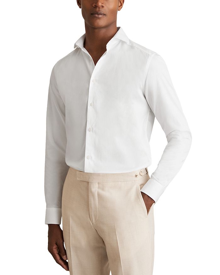

Рубашка Storm Slim Fit на пуговицах REISS, белый