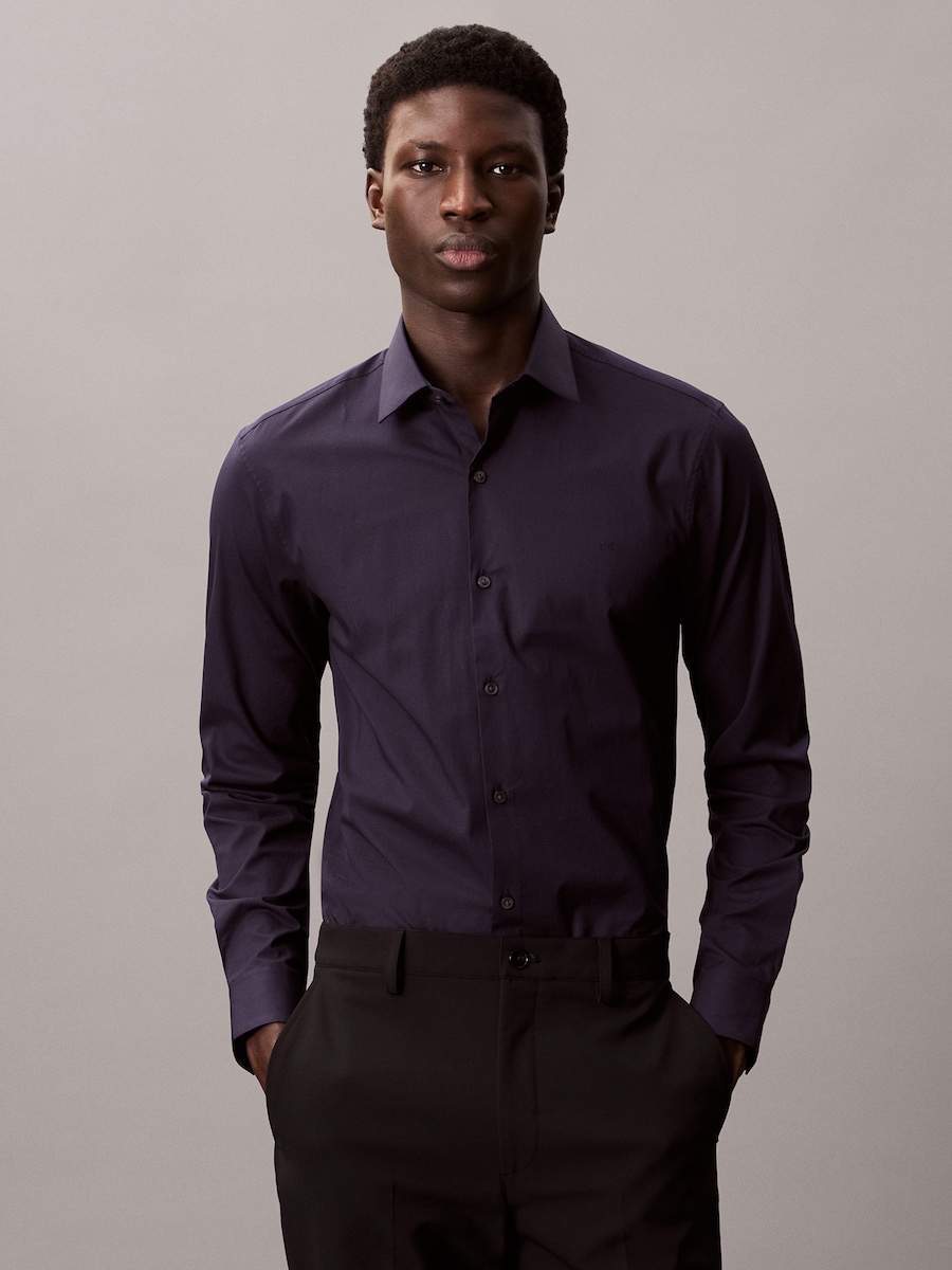 Рубашка делового кроя Slim Fit Calvin Klein ESNTL, темно-синий — фото 2