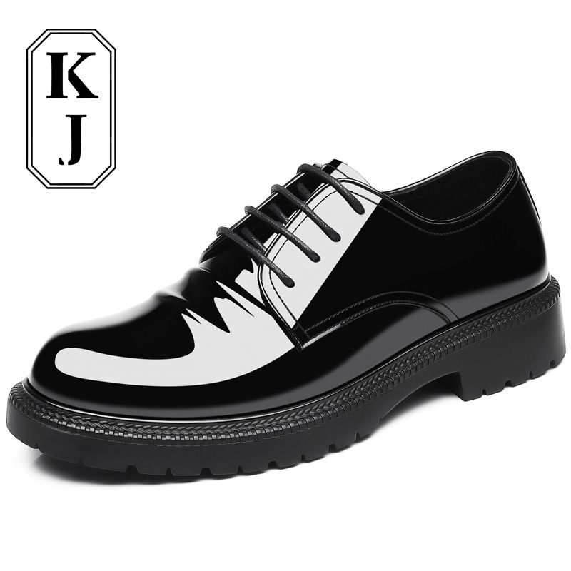 Мужские туфли KJ-750 Black с потайной платформой, цвет KJ-750 Black Hidden Wedge — фото 3