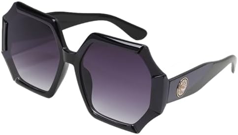 

Ретро-солнцезащитные очки большого размера 2026 года для женщин и мужчин, модные очки унисекс, стильные солнцезащитные очки с защитой от УФ-излучения UV400 MTZJH, Black Gray