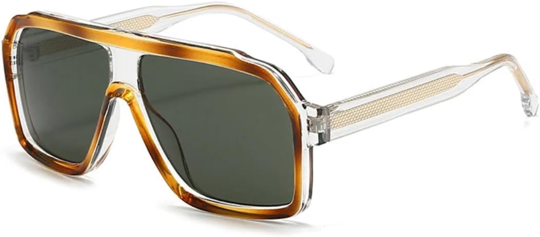 

Мужские солнцезащитные очки в стиле ретро с градиентным переходом, женские роскошные солнцезащитные очки с защитой от УФ-излучения UV400 для активного отдыха и вождения, квадратная форма UATXTAU, Amber Dark Green