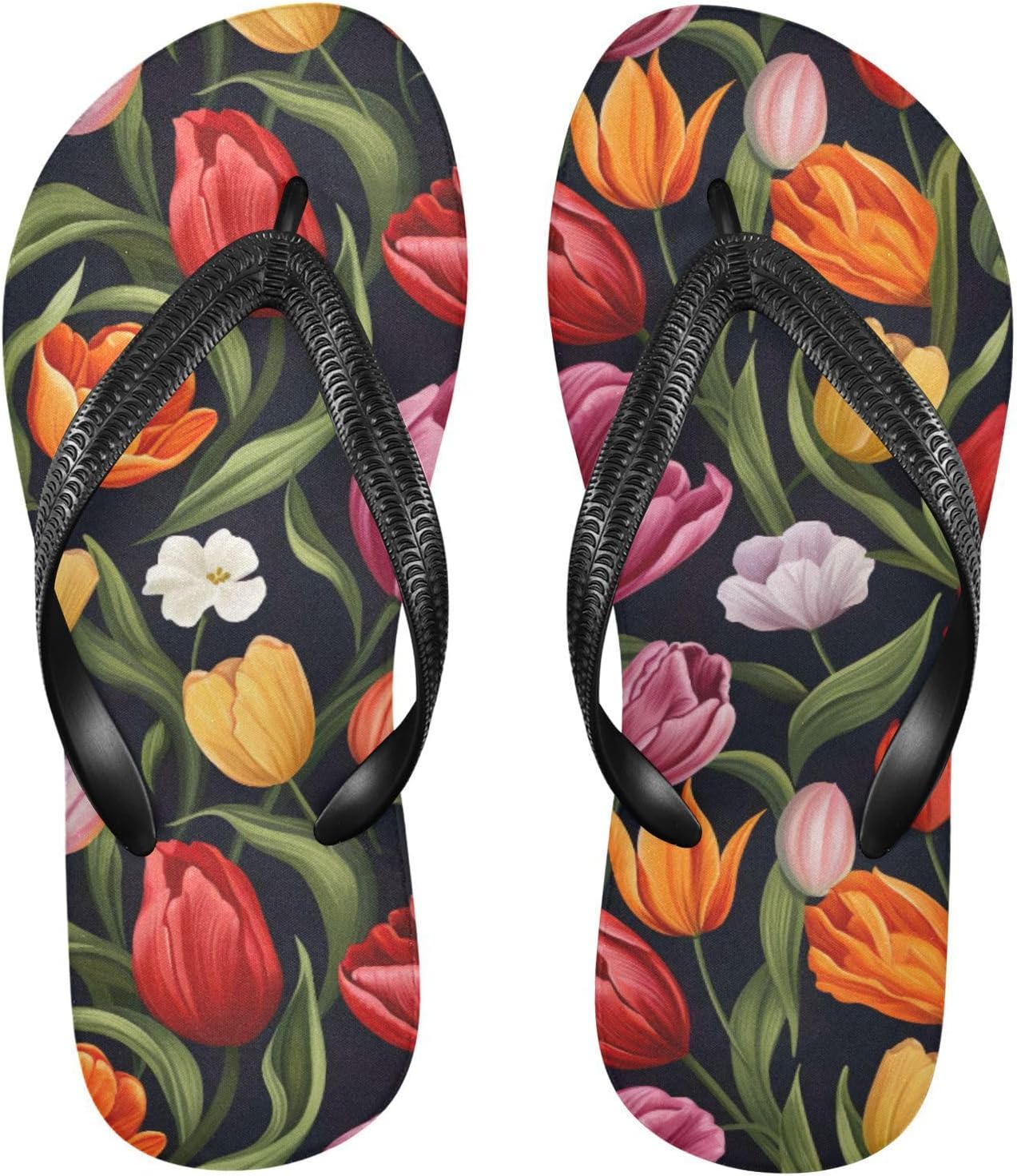 

Женские и мужские пляжные шлепанцы с цветочным узором, резиновые нескользящие летние тапочки для душа и прогулок Sinestour, Flower Leave