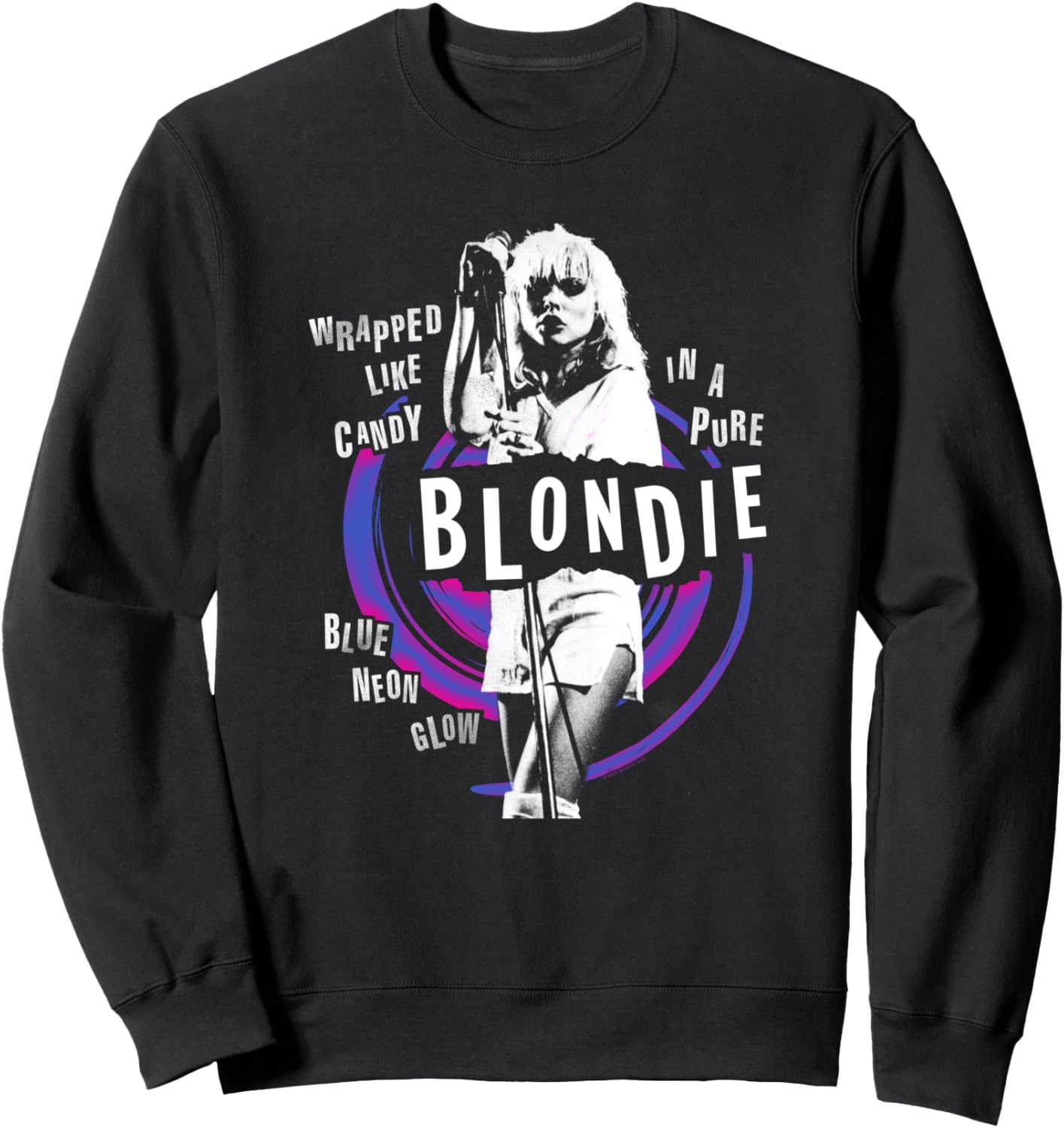 

Винтажная толстовка с логотипом группы Blondie Punk, завернутая как конфетка, черный
