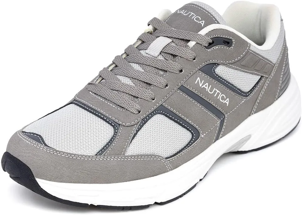 Мужские кроссовки Nautica для бега, спортивные, модные, с шнуровкой, мягкие для тренировок, тенниса - с амортизацией, дышащие, легкие и удобные, серый