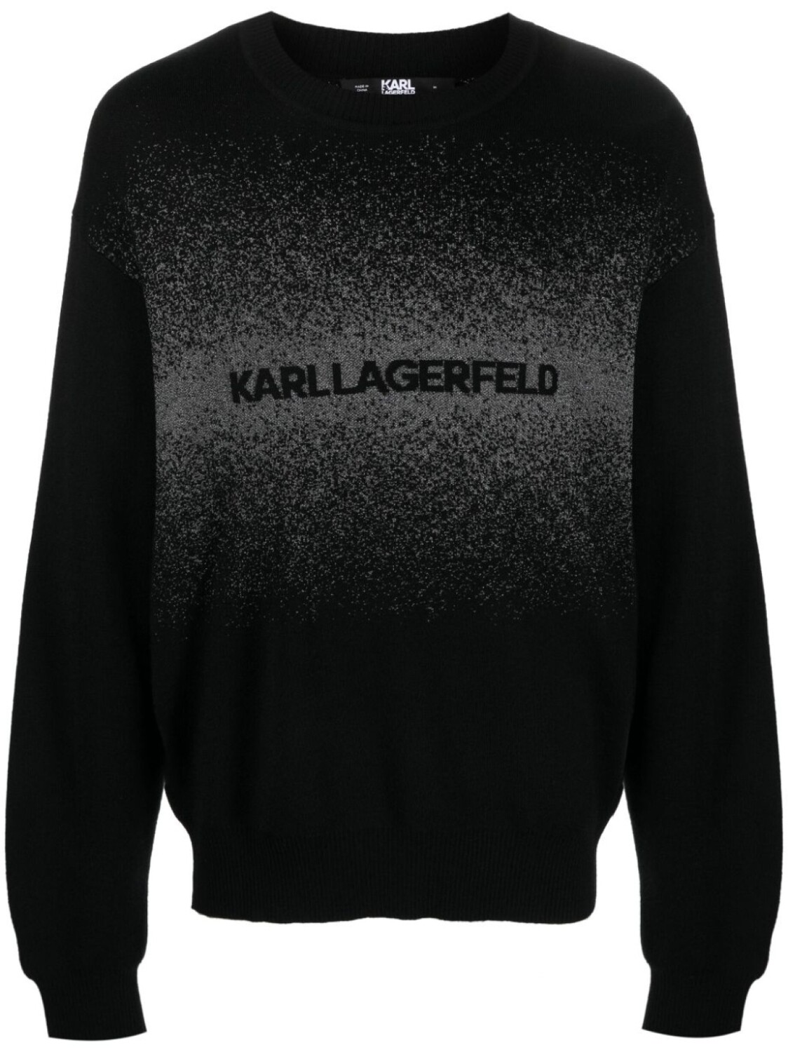

Karl Lagerfeld шерстяная толстовка вязки интарсия с логотипом, черный