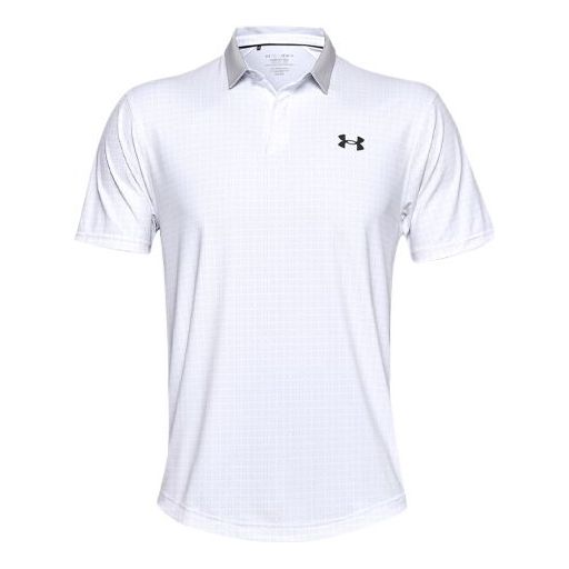 

Рубашка поло iso-chill grid polo shirt 'white' Under Armour, белый