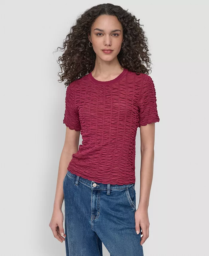 

Женский топ с фактурной отделкой DKNY, красный