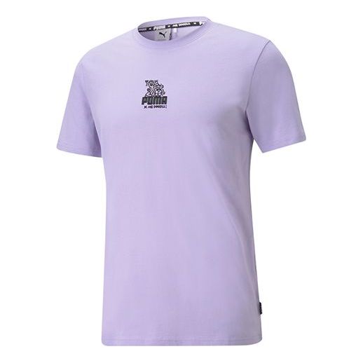 

Футболка x mr doodle relaxed tee printing short sleeve rose purple Puma, фиолетовый