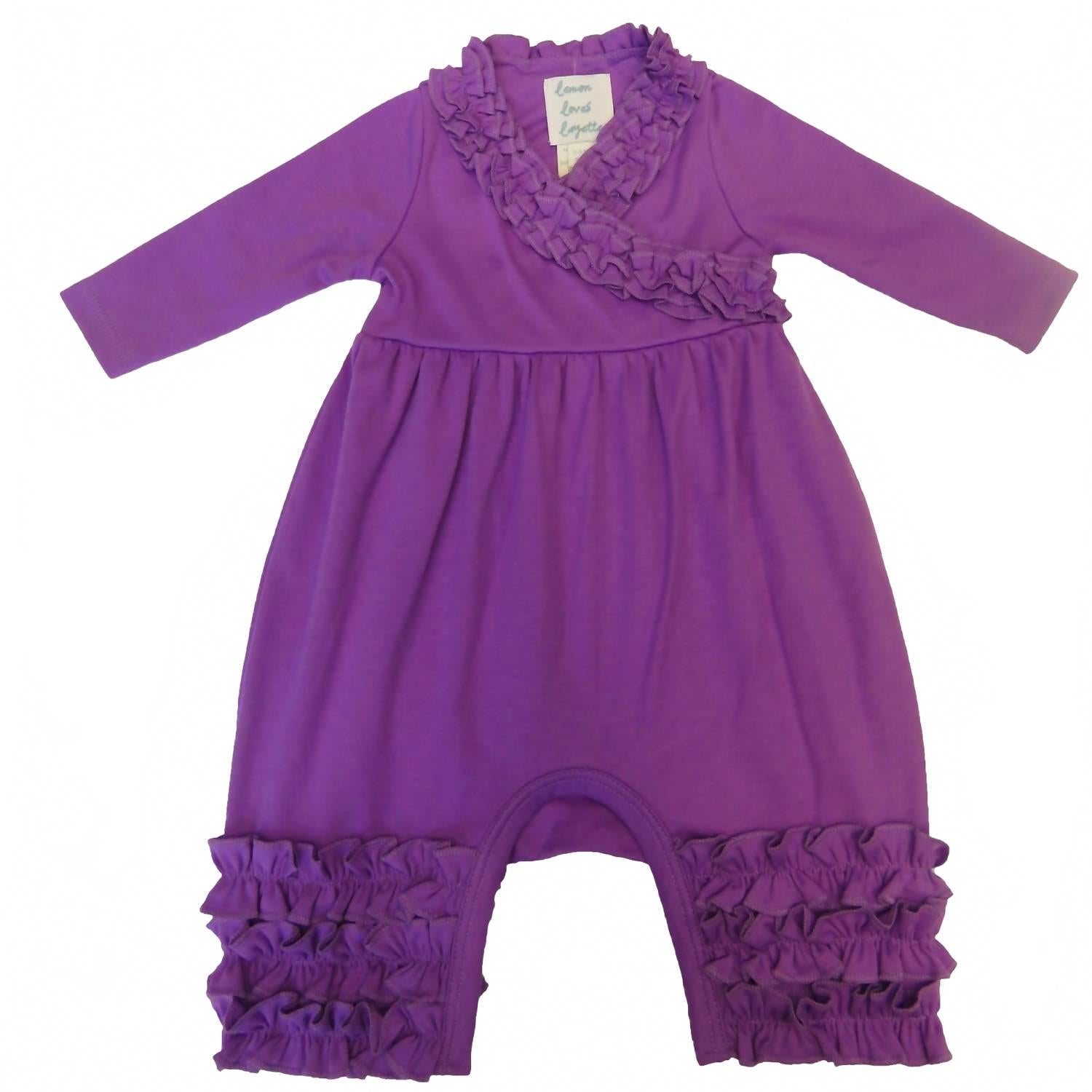 Комбинезон Оливия для новорожденных и девочек цвета аметист Lemon Loves Layette, Amethyst — фото 2