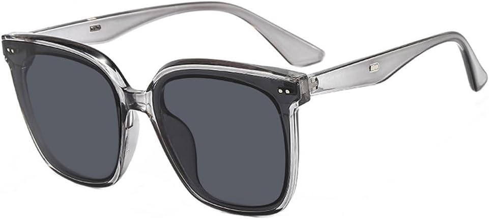 

Модные винтажные солнцезащитные очки с заклепками, большие солнцезащитные очки для женщин, мужские солнцезащитные очки для вождения и путешествий, женские солнцезащитные очки UV400 TKKTLLT, Gray Gray