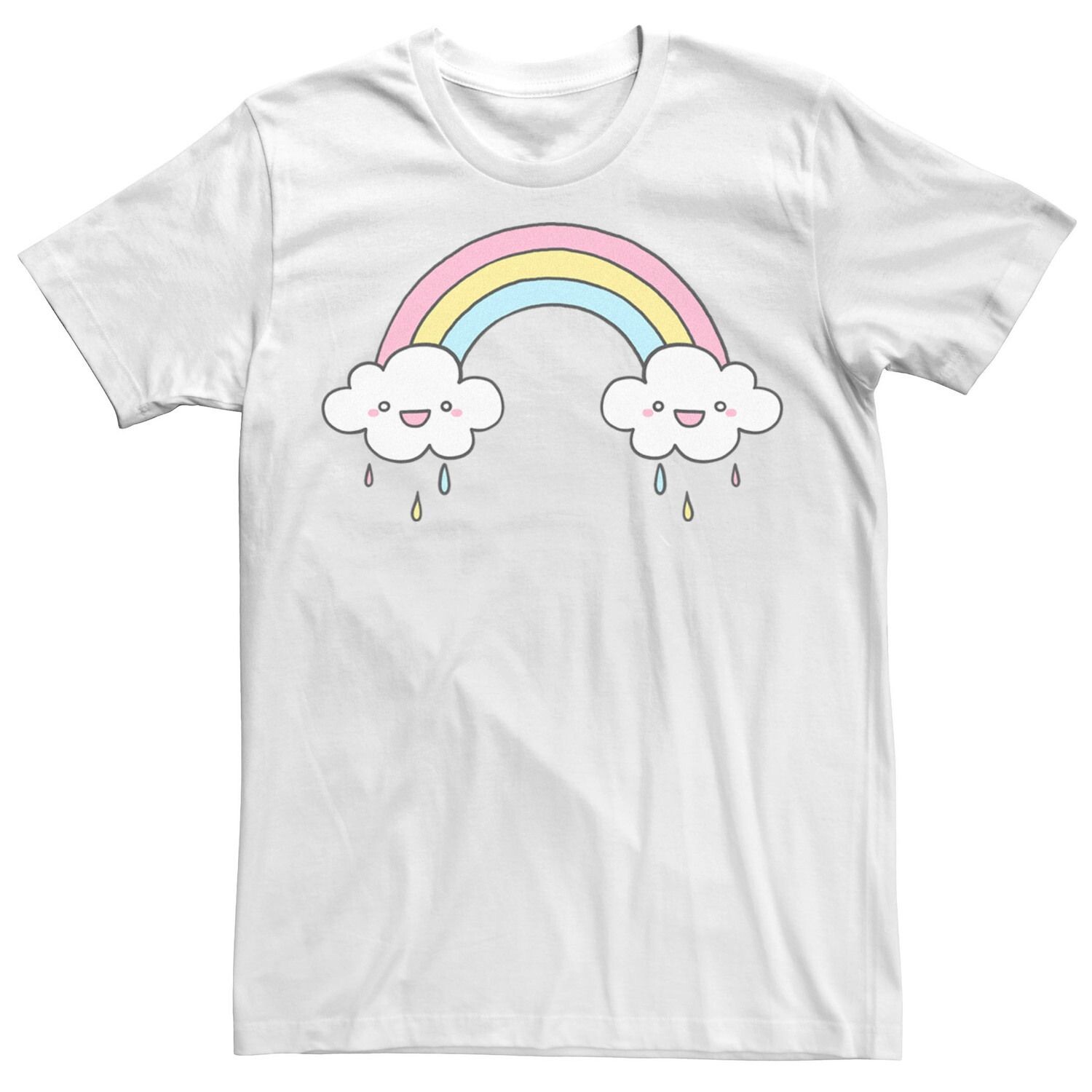 

Мужская футболка Rainbow Rain Cloud Smiles Licensed Character, белый